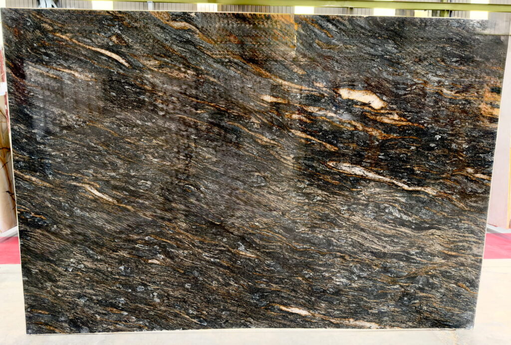 Muestra de Matrix Dorado — Granitos para encimeras Kelia Natural Design