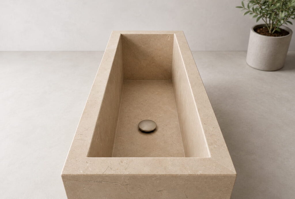 Lavabo en Mármol Macael · Piedra natural, Murcia — Kelia Natural Design